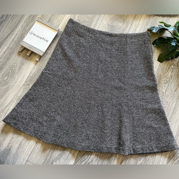 Gap brown wool tweed a-line flared skirt. Size 12 - Picture 1 of 6